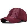 Solid Color Baseball Cap With Curved Brim Washed Cotton Sun Hat