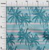 oneOone Cotton Flex Dark Teal Green Fabric Tropical Plam Tree With Stripes Sewing Material Print Fabric By The Yard 40 Inch