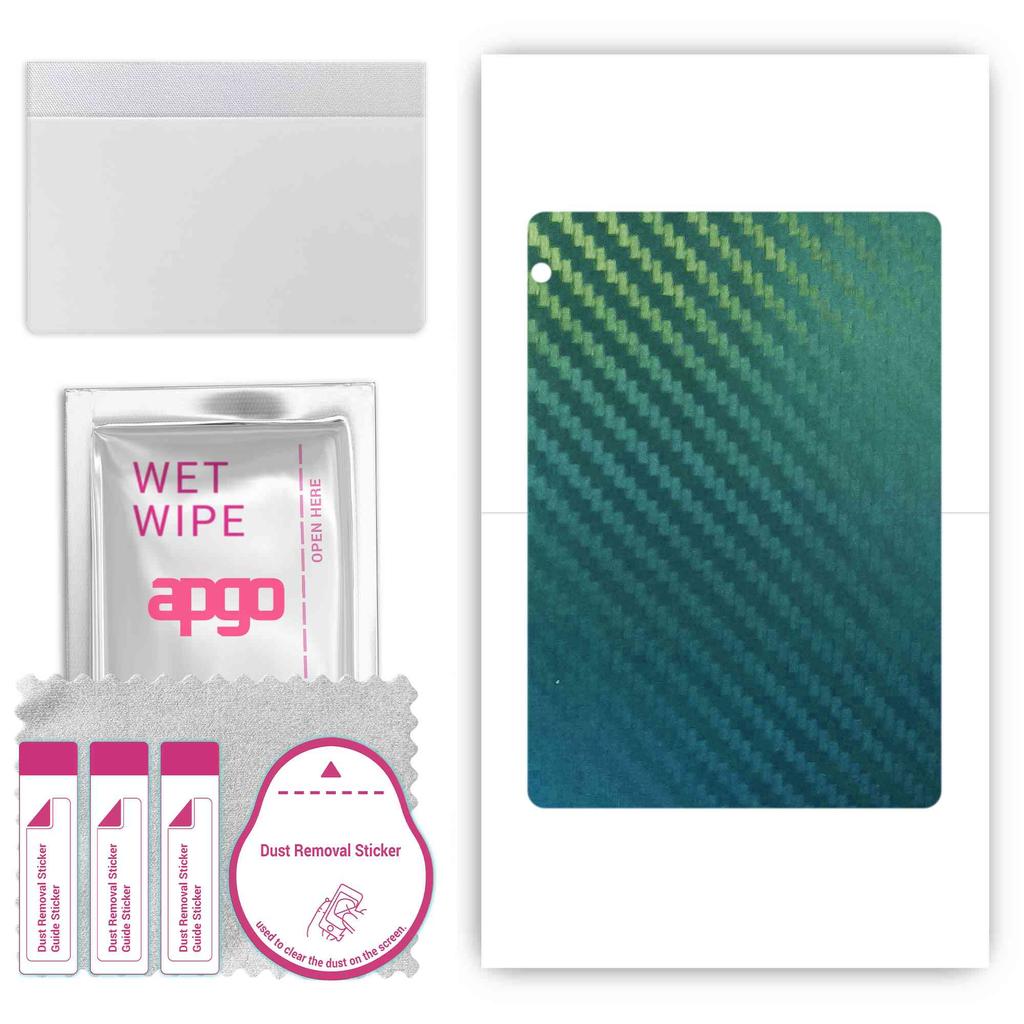 apgo Protective Skin Sticker for the back compatible with Huawei MediaPad T3 10, Wrap Film, Foil, Vinyl - Pattern Carbon Chameleon CAKA1