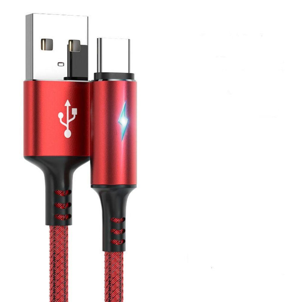 Кабель USB Type C со светодиодным индикатором, кабель для быстрой зарядки для Samsung/Xiaomi/Huawei/Poco