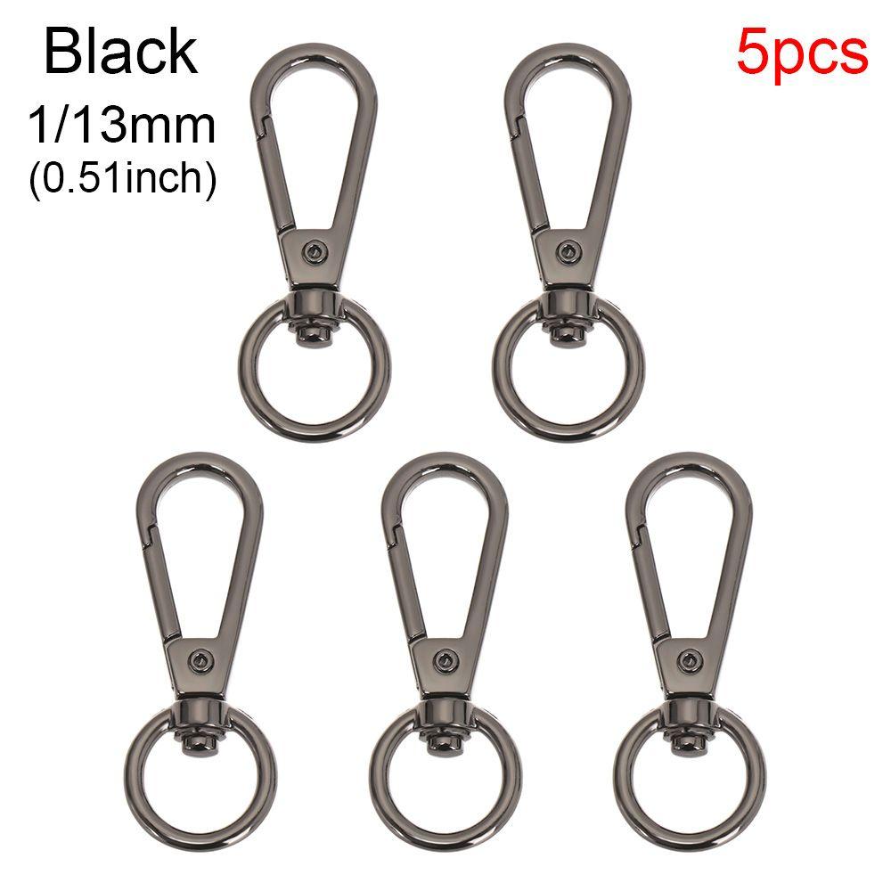 5pcs Hardware DIY KeyChain Split Ring Collar Carabiner Snap Bags Strap Buckles Lobster Clasp Hook