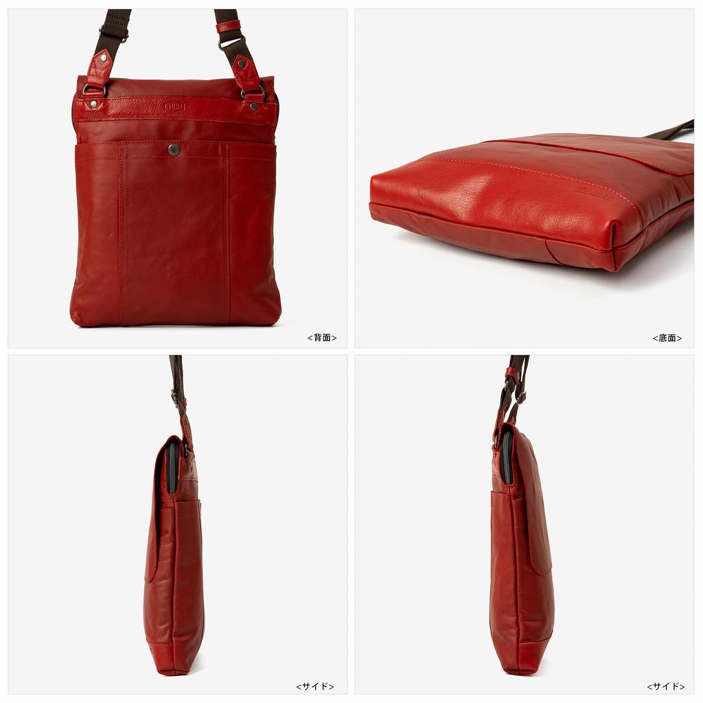 DOUBLES Мужская наплечная сумка, Стильная, Натуральная кожа, Формат A4, JVK-1604, Красный