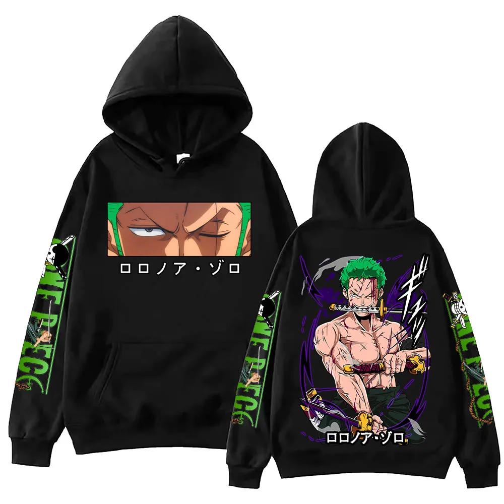 Anime Zoro Hoodie Harajuku Hip Hop Hoodies Men Sweatshirts Hooded Pocket Streetwear Clothes Pullover Tops Sweatshirt Gift