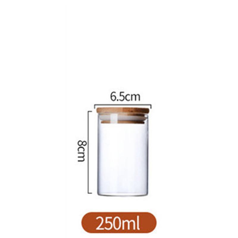 Стеклянная банка с бамбуковой крышкой, герметичная канистра, бутылки для хранения продуктов, контейнер для хранения рассыпного чая, кофейных зерен, кухонные принадлежности