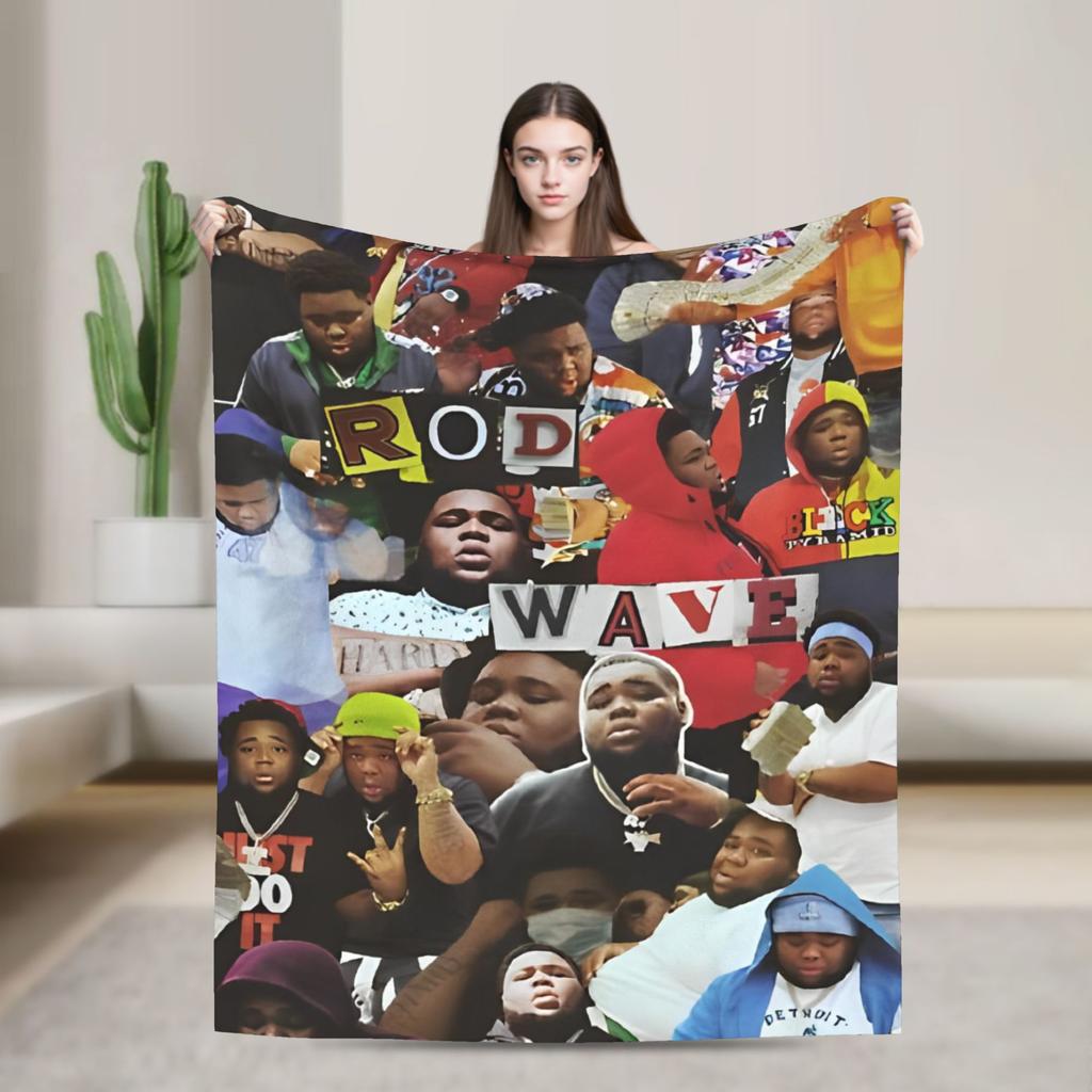 Rapper rod wave Blanket Decorative Flannel Bedding Throws For Couch Bed Super Warm Custom Quality Bedspread Gift