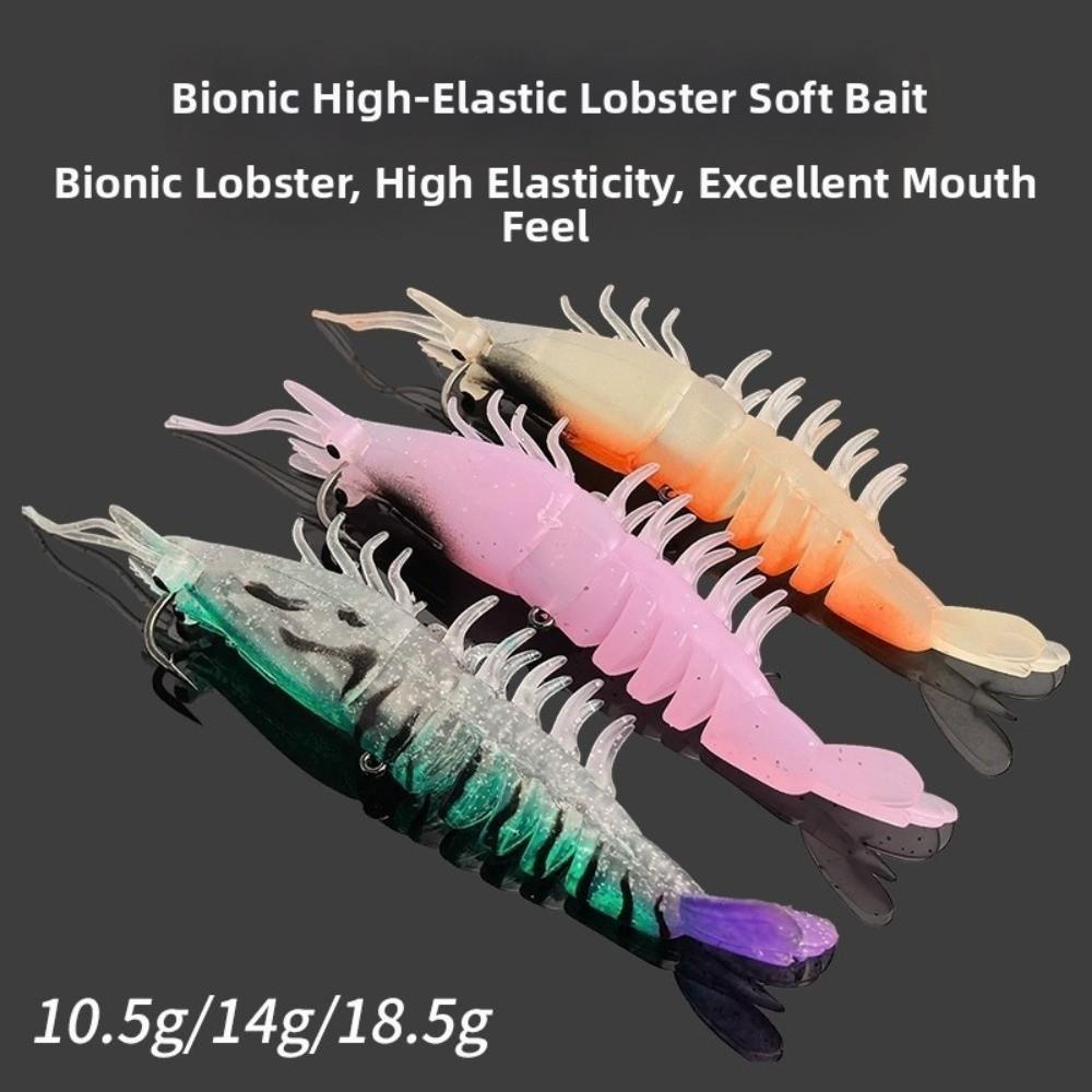 Multi-Joint Design Soft Shrimp Fishing Lure 9.5cm Length Unrigged Hookless Lure Pesca Tackle Use