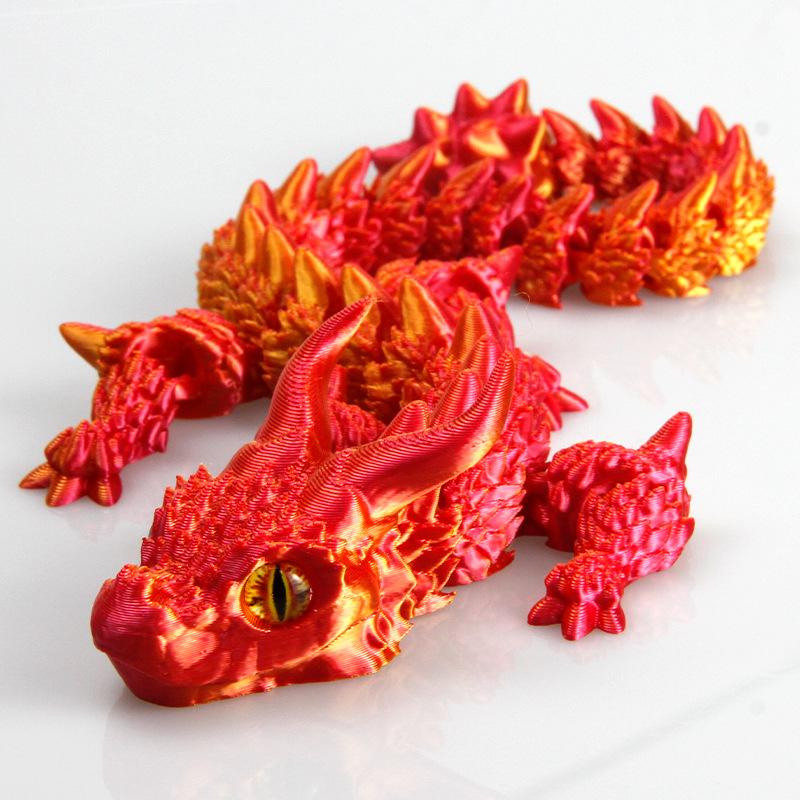 3D Printed Magic Dragon Movable Joint Fidget Toy Rotatable Articulated Home Office Desktop Ornament Adults Kid Toys Crafts Gifts