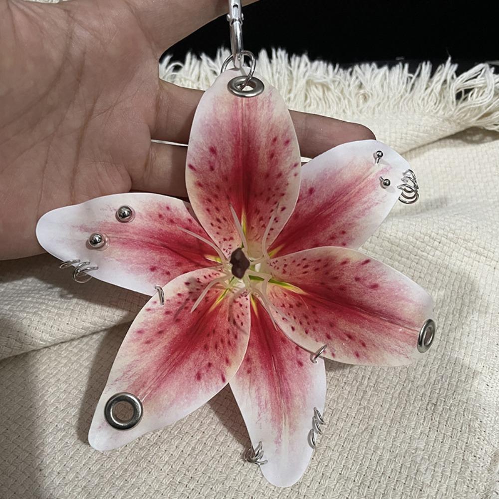 Phalaenopsis Orchid Flower Keychain Simulation Flower Bag Pendant Fashion Car Key Ring