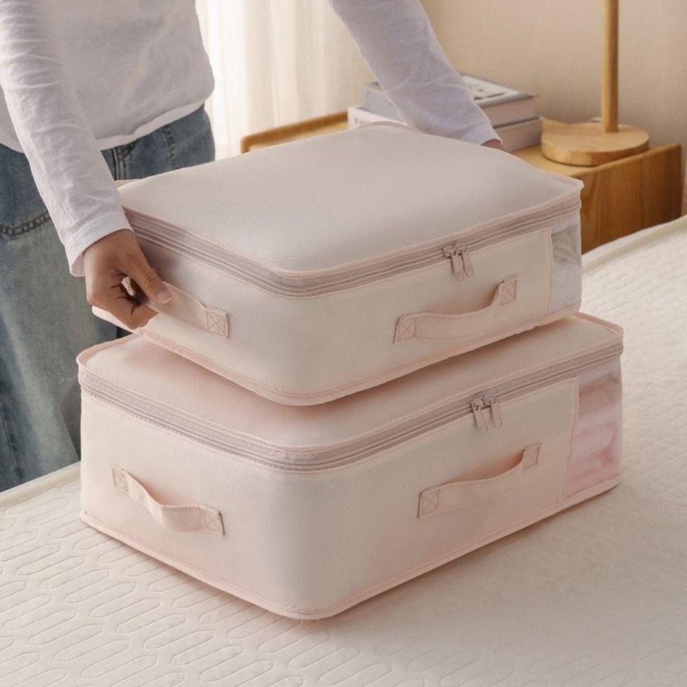 Visible Bed Sheet Storage Bag Folding Large Capacity Clothes Quilt Storage Bag Space Saving Dust-proof Blanket Storage Container