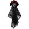 Mesh Material Flower Headband Black Lace Veil Floral Crown Festive Rose Crown  Day Of The Dead