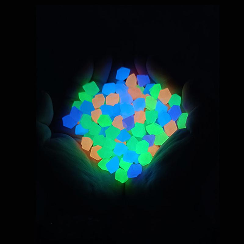 50Pcs Outdoor Luminous Stones Glow In Dark Garden Pebbles Fish Tank Decoration