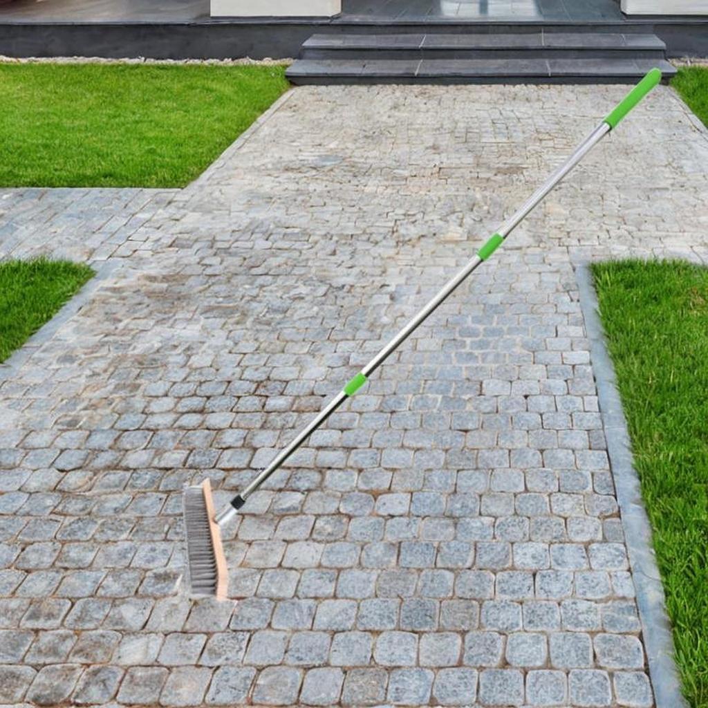 Щетка для пола из нержавеющей стали, инструмент для чистки наружных поверхностей, скруббер для цемента