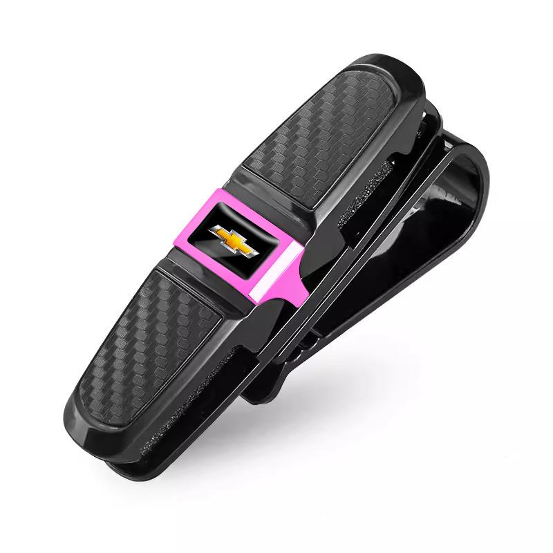 Car ABS Sun Visor Glasses Clip Ticket Card Storage Clamp For Chevrolet Corvette Montana TrailBlazer Silverado Camaro Suburban