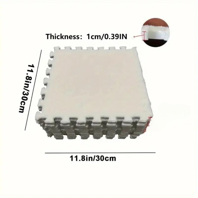 20 Pcs Plush Foam Interlocking Carpet Tiles Soft Shaggy Fluffy Floor Area Rugs Colorful Floor Protective Mats for Kids Room