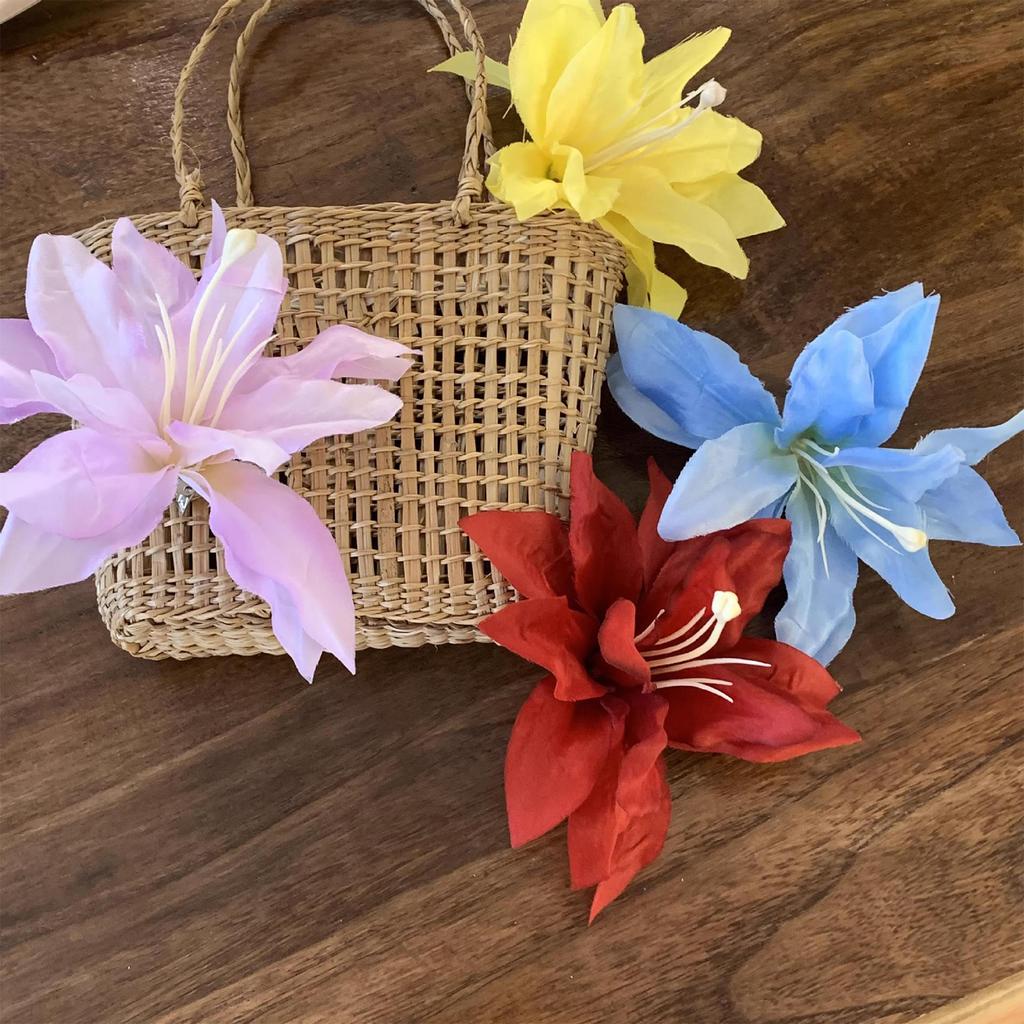 Bohemian Unique Flower Shaped Large Hair Clip Artificial Lily Hair Barrettes Hair Adornment Hair Ornaments