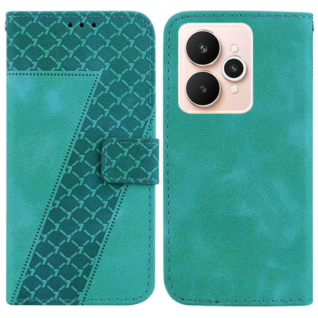 For Realme 15 Pro 5G/15 5G Stand Case 7-Shaped Pattern Imprint Leather Phone Cover with Strap