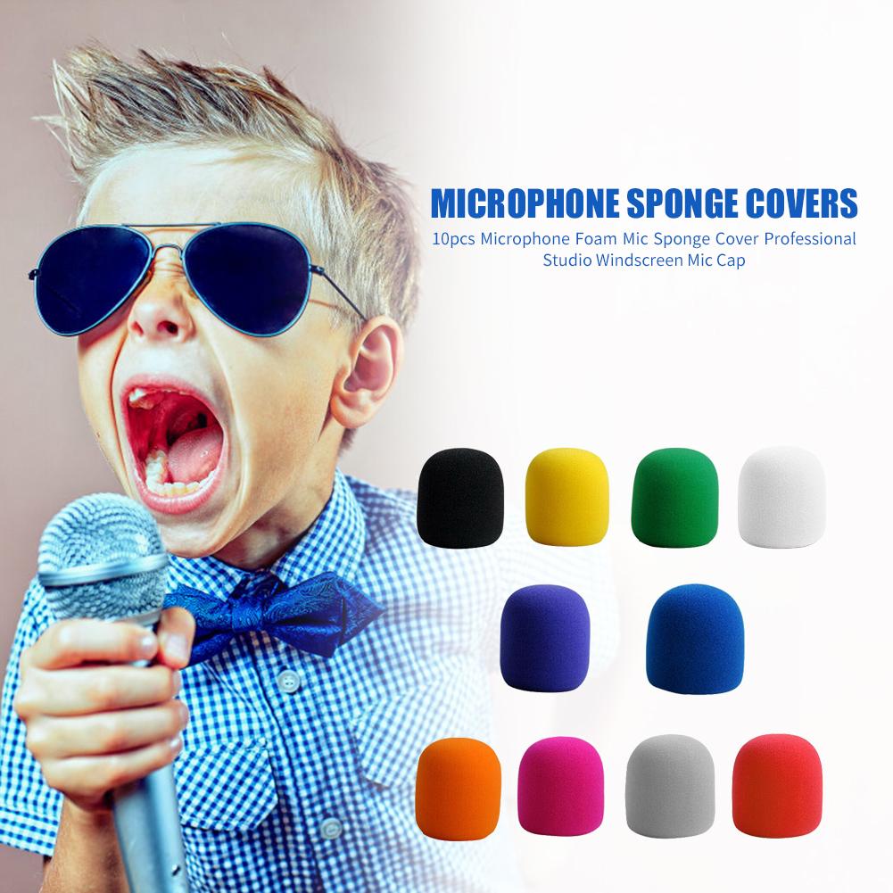 10Pcs Microphone Foam Cover Handheld Stage Windscreen Sponge Cover Foam Protective Cap for KTV DJ Mic Sleeve