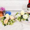 Flower Artificial Rose Candle Wreath 23CM Candlestick Wreath Candle Rings  Wedding Decor