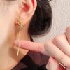 925 Stud Earrings Women'S Octagram Long Fringed Earrings Trendy Versatile Face Thin Earrings Women'S Ear Jewelry