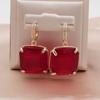 Модные красные квадратные серьги-капли с кристаллами для женщин, модные серьги-кольца с цирконием, ювелирные изделия, аксессуары для вечеринок