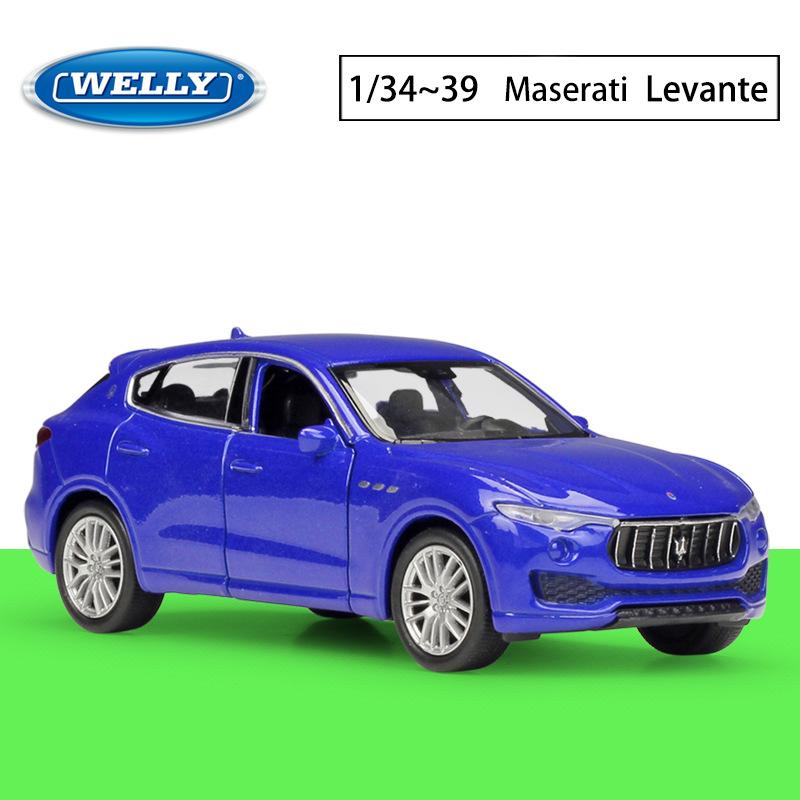 Масштаб 1/36 Welly Maserati Levante, модель автомобиля из сплава, литье под давлением, металлические игрушечные автомобили, модель автомобиля, коллекция высокой имитации, детские подарки