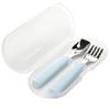 Daily Like Bonbon Silicone Spoon Fork Set, 02 Sky Blue, 1 Set