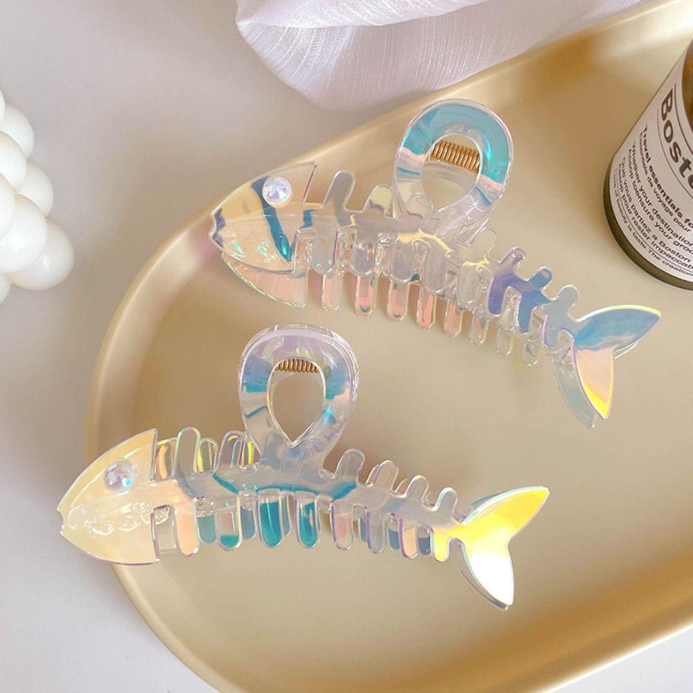 Y2k Geometry Hair Accessories Animal Korean Style Hair Claw Cute Fish Bone Hair Claw  Gift