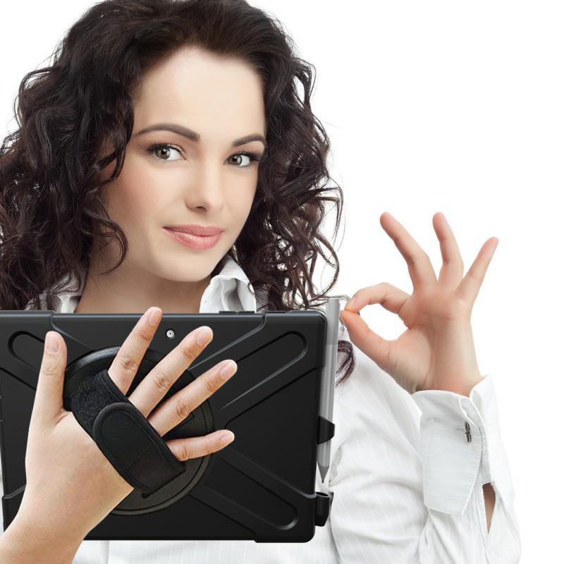 Leather Protective Case for Microsoft Surface Go 2/3, 10-Inch Tablet with Strap