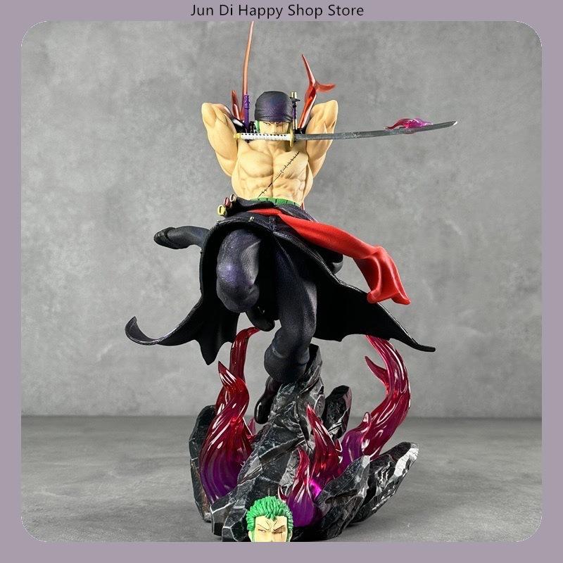 28СМ One Piece Ророноа Зоро Стиль Трех Мечей Двойная голова сменная Анимационная статуэтка Подарок на День Рождения