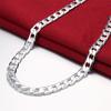 925 Sterling Silver Necklace For Men 'S 16 -24 Lnches Classic 8mm Chain Luxury Jewelry Wedding Christmas Gifts