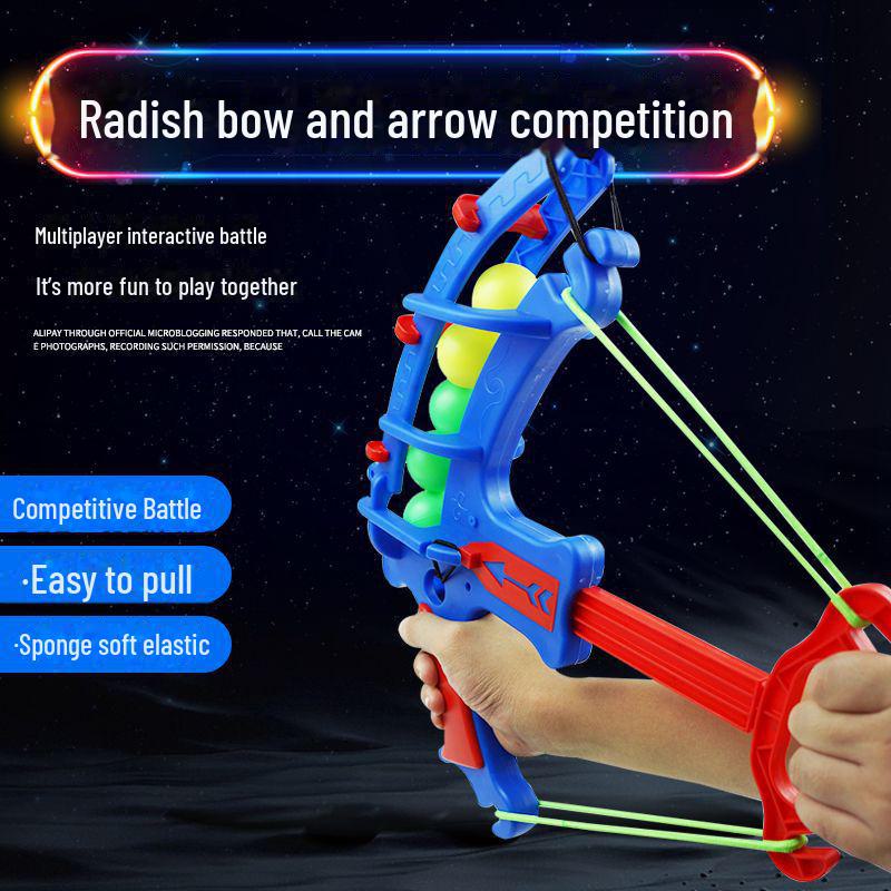 Детский набор «Катапульта из редиса» с луком и стрелами — интерактивная игрушка для родителей и детей, стреляющая мишенью из ЭВА и ватными шариками