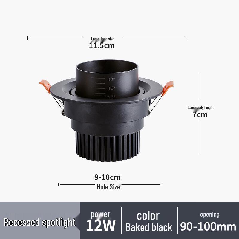 Светодиодный зумируемый встраиваемый потолочный светильник-спот на гибкой ножке для гостиной