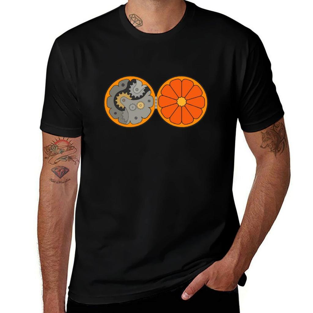 Clockwork shirts print for man t slim Literal shirt custom T-Shirt Orange fit t A