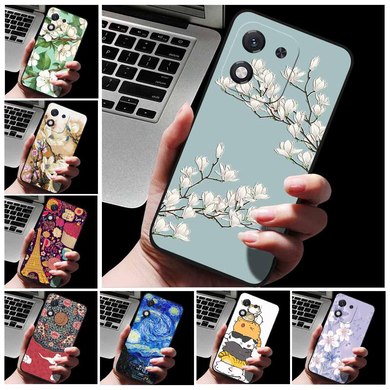For Honor X70i 5G ABR-AN00 3D Relief Flower Emboss Soft Silicone Back Cover For Honor X70i X70i 5G Relief Emboss Case Honor X70i