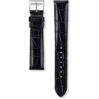 Мужские часы Seiko с ремешком из натуральной кожи с узором под крокодила, ширина 20 мм, черный RS03C20BK