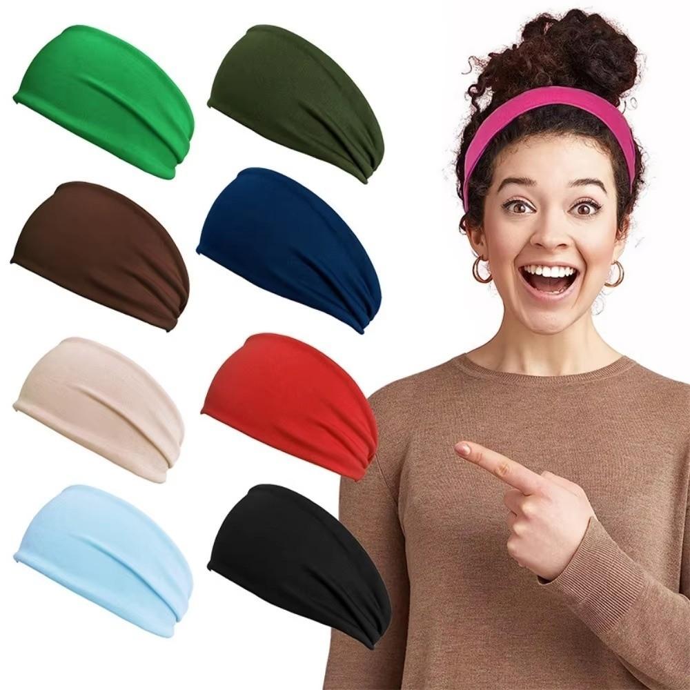 Stretch Fabric Yoga Headband Sweat Absorbent Head Wrap New Workout Headband Workout Accessories