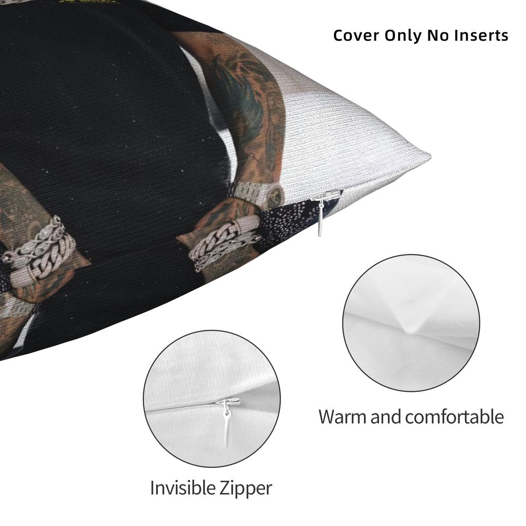 Anuel AA Rapper Singer Pillow Covers Merchandise Soft Cushion Cover Decoration Pillow Case Cover Sofa Multi Size