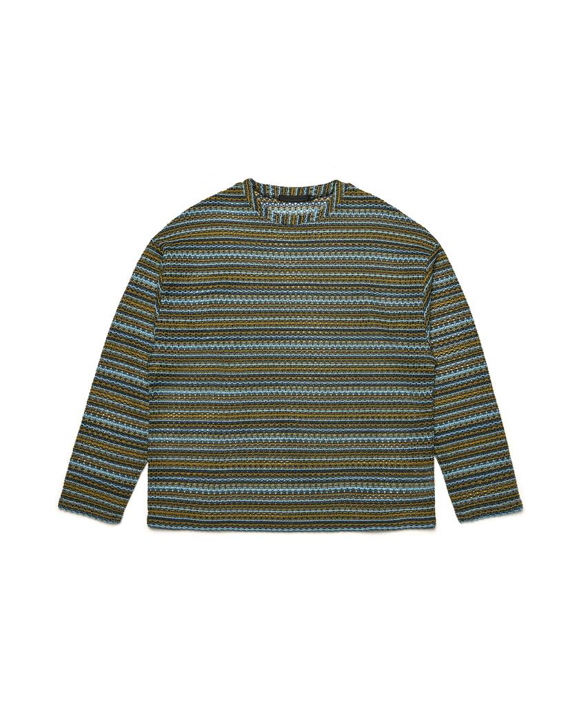 C WEAR BY THE GENIUS Прозрачный вязаный пуловер цвета хаки