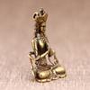 Retro Brass Meditate Zen Buddhism Household Buddha Ornament Keychain Small Copper Statues Figurine Desktop Craft Decorations