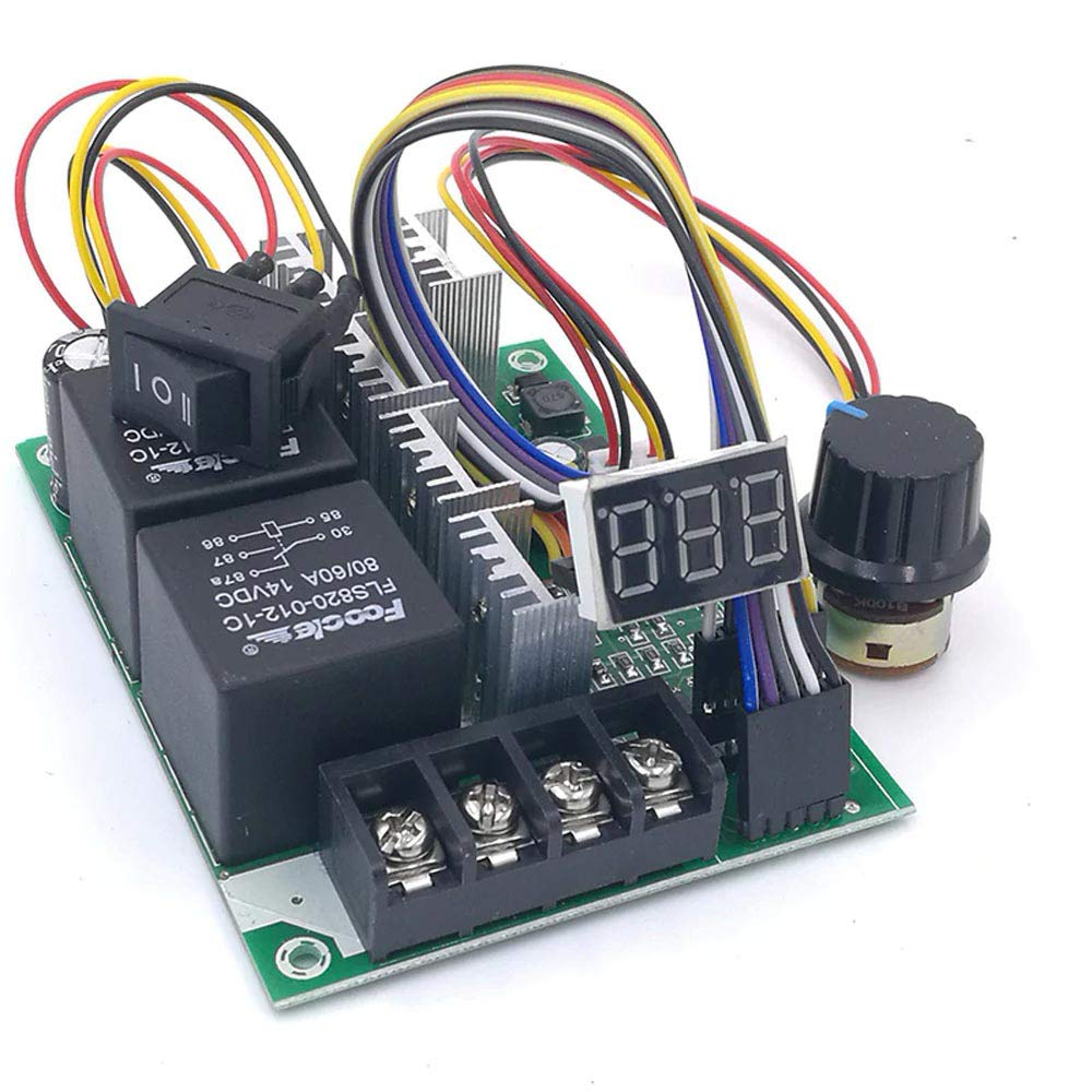 Zmart PWM Speed Controller DC Motor Digital Display Variable Drive Module Input MAX 60A 12V 24V Speed Controller Motor Adjustable Drive Module 0~100%