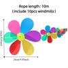 Landscape Art Decoration 10m Windmill String Hanging Rope Whirligig Decor Wind Spinner Plastic Rainbow Color Wind Rotator Lawn