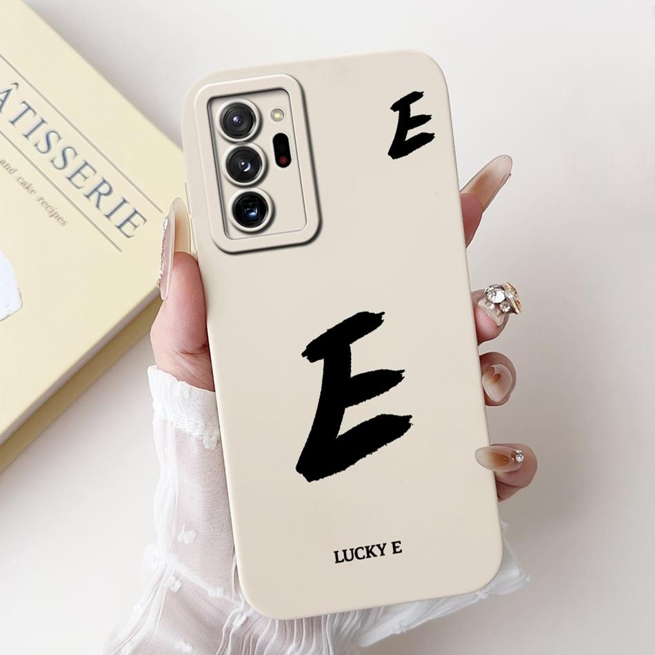 Для Samsung Galaxy Note 20 Ultra Note20 Счастливой Первой Буквой Чехол для Телефона Для Samsung Note 20 20Ultra 5G Мягкие Силиконовые Чехлы
