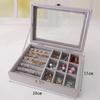 New Velvet Glass Ring Earring Jewelry Display Organizer Box Tray Holder Storage Case Amagi