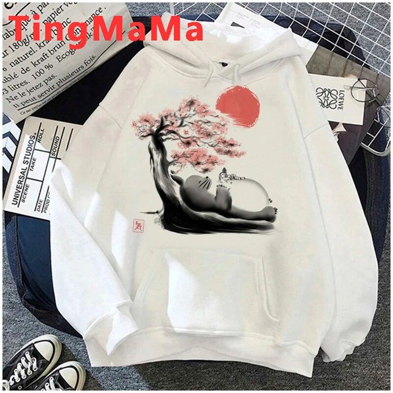 Толстовки с капюшоном из японского аниме, женские толстовки с капюшоном Kawaii Miyazaki Hayao, уличная одежда с рисунком унисекс, толстовки в стиле Харадзюку, женские унисекс