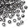 10Pcs Handmade Enamel Resin Flat Round Evil Eye Beads for Necklace Bracelet DIY Jewelry Making Beads Charms Accessories