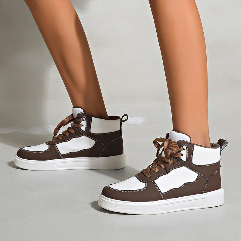 Fashion Design High Top Sneakers Women Autumn New Lace Up Platform Sneaker Shoes Woman Lightweight Non-Slip Sport Shoes Size 42