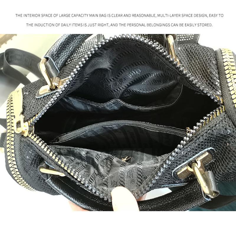 Роскошная женская сумка со стразами Ita, сумки через плечо с блестящими пайетками, большая вместительная черная сумка через плечо, сумка с верхней ручкой