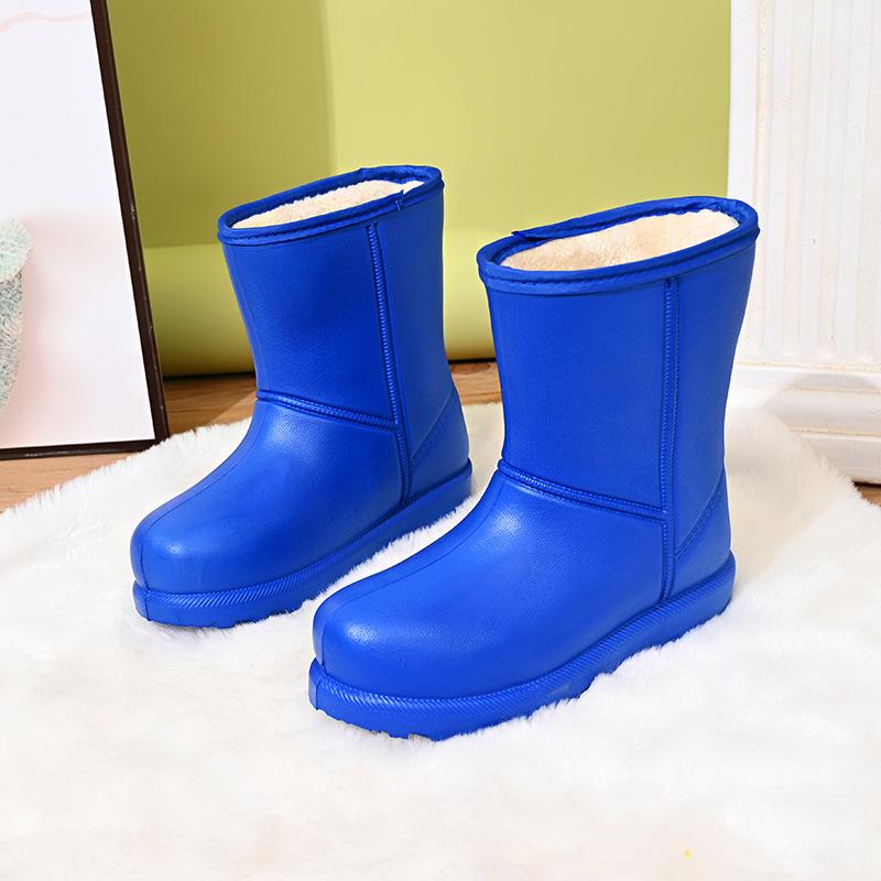 Мужские и женские зимние ботинки 2024 года, новые бархатные теплые черные утолщенные легкие водонепроницаемые сапоги из ЭВА