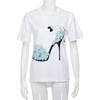 Women's Loose T-shirt Sleeves High Heels Printed T-shirt Short-sleeved Top