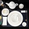 Huihuang Pure White Gold Rim Tableware Set